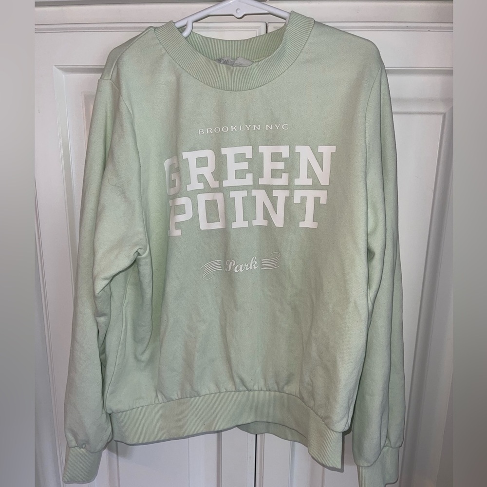 H&M Green Point Park Light Green Sweatshirt 8/10 Girls